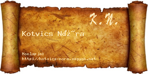 Kotvics Nóra névjegykártya